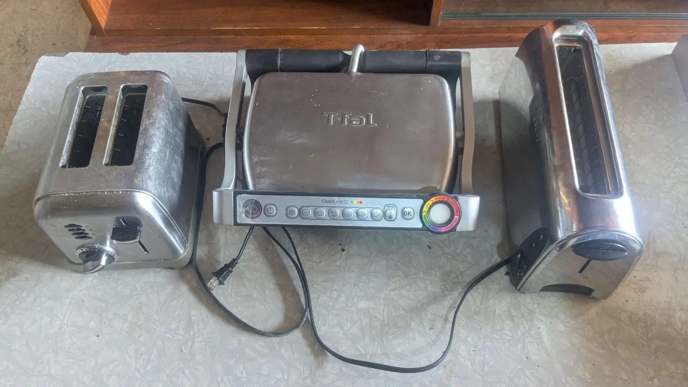 (2) Slice Toaster, Long Slice Toaster, T-Fal OptiGrill