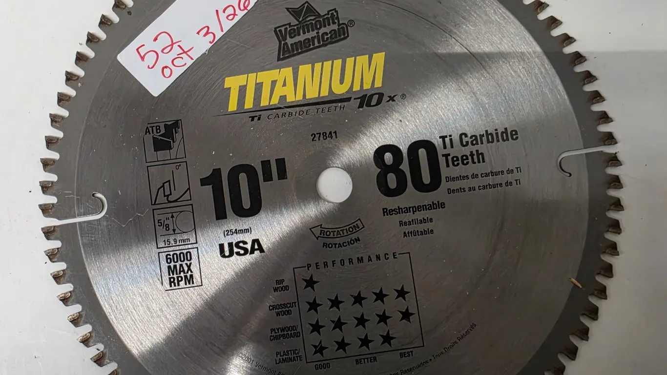 Titanium 10” Saw Blade