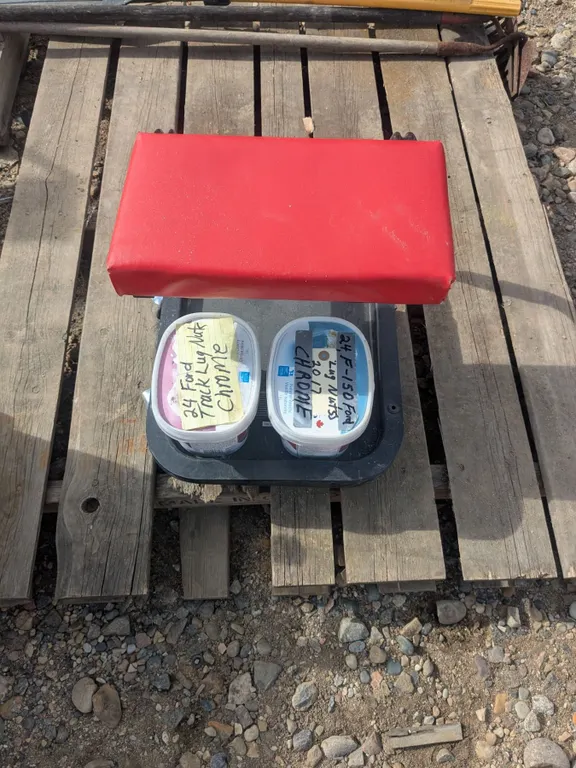Wheeled Shop Stool, (48) Chrome Ford Truck Lug Nuts