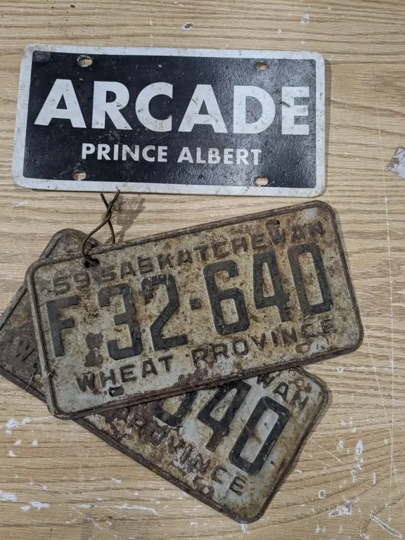 2- 1959 sask license plates