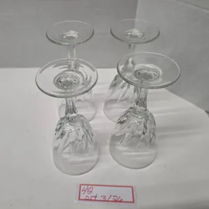 (4) Clear Wine Glasses