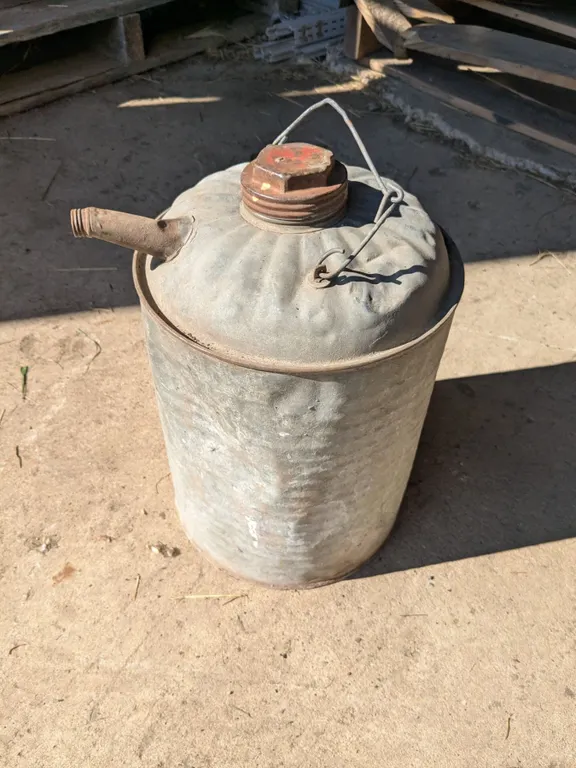Vintage galvanized gas can- 2 gallon