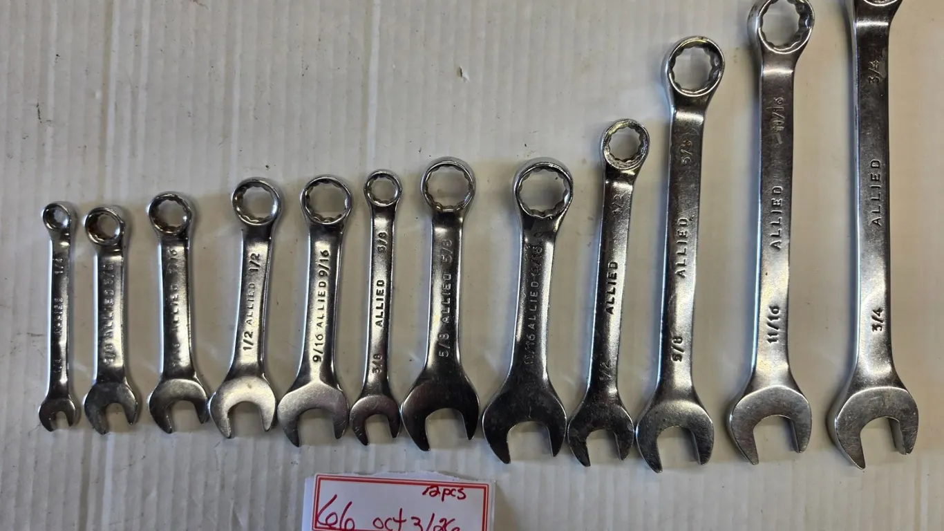 (12) Allied 12-point Wrenches, ¼” to ¾”