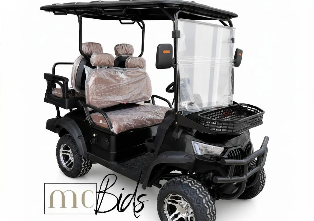 SDLGC80 Black 4-Seater Golf Cart (Unassembled)