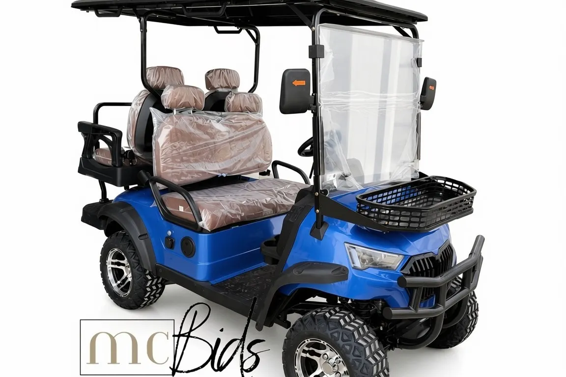SDLGC80 Blue 4-Seater Golf Cart (Unassembled)