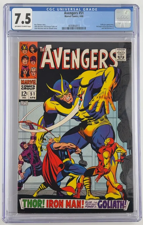 Avengers #51 CGC 7.5 Marvel 1968