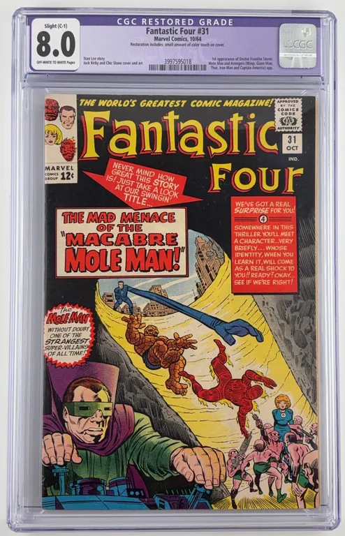 Fantastic Four #31 CGC 8.0 Restored Marvel 1964