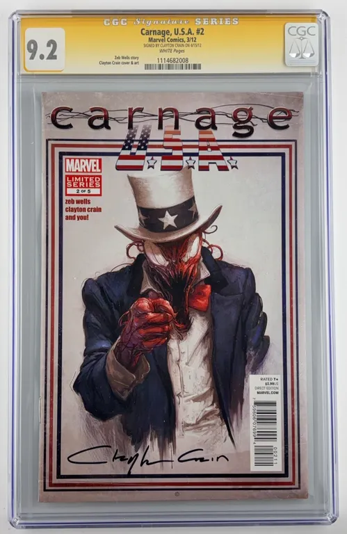 Carnage, U.S.A. #2 CGC 9.2 Marvel 2012