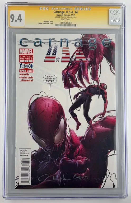 Carnage, U.S.A. #4 CGC 9.4 Marvel 2012