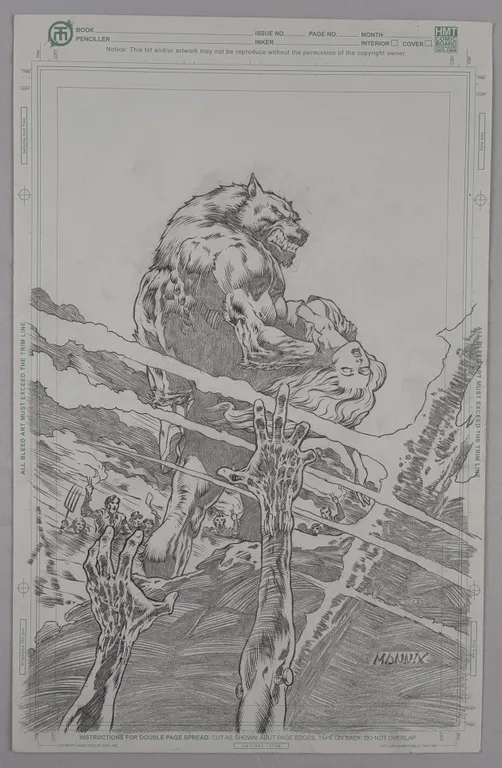 Francisco Mannix Original Werewolf Fantasy Illustration Art