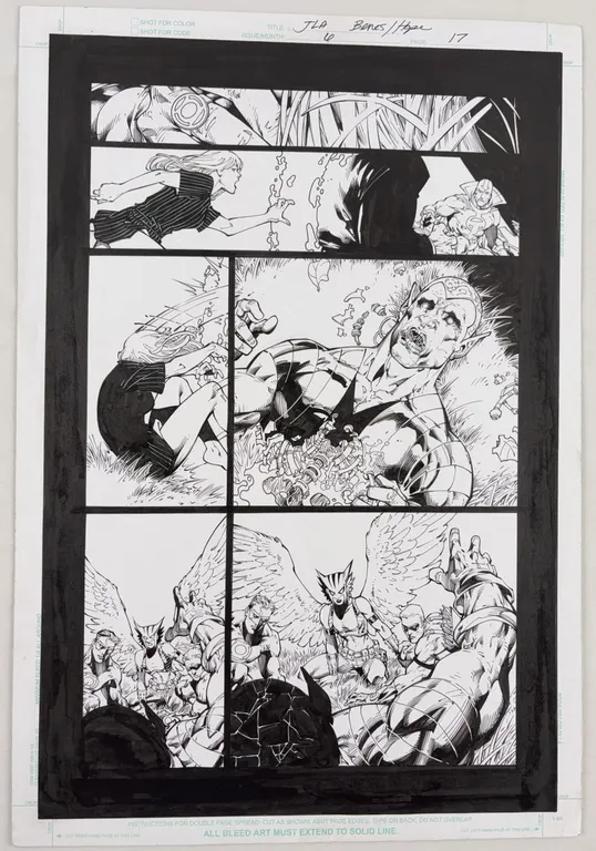 JLA #6 Page 17 Original Art by Ed Benes & Sandra Hope DC Comics