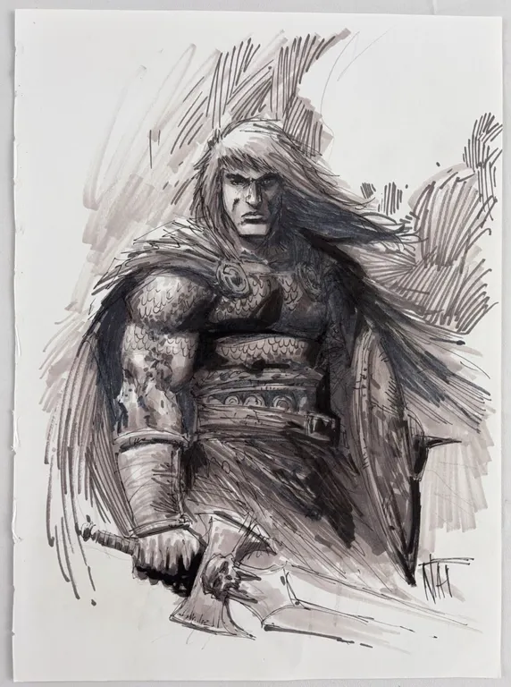 Conan Original Fantasy Warrior Sketch