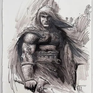 Conan Original Fantasy Warrior Sketch