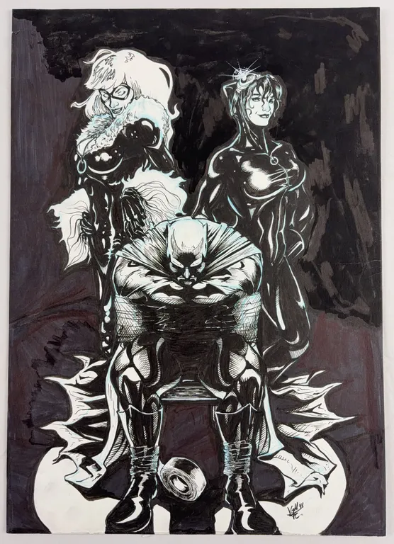 Batman, Black Cat & Catwoman Original Art DC/Marvel