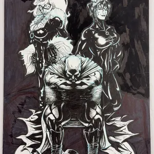 Batman, Black Cat & Catwoman Original Art DC/Marvel