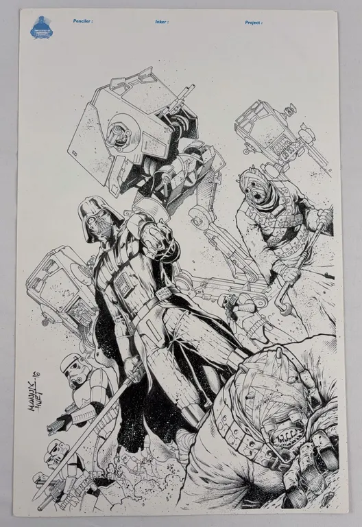 Star Wars Original Art by Francisco Mannix w. Jeffrey Huet Inks