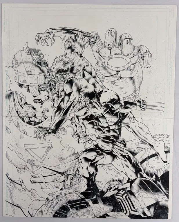 Wolverine vs Sabretooth Original Art Francisco Mannix & Huet