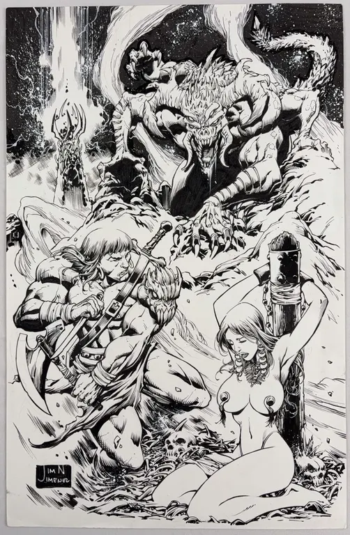 Conan & Red Sonja Original Art by Jim Jimenez