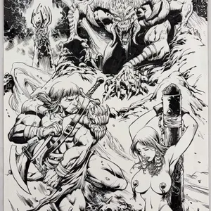 Conan & Red Sonja Original Art by Jim Jimenez