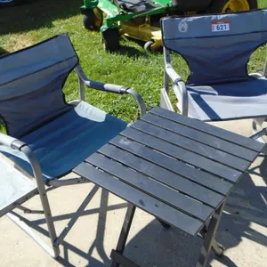 2 Folding Lawn Chairs w/ Folding Table