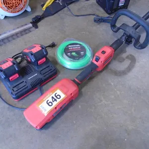 Benchmark Brushless 40v, 15” Cutting Width Trimmer w/ 2 Batteries, Charger, Trimmer Line