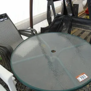 Glass Top Patio Table w/ 4 Chairs