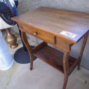 Antique Small Display Table w/Sliding Drawer & Lower Shelf