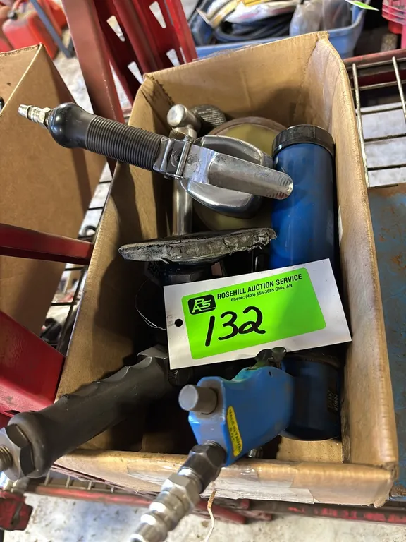 Assortment of 90 Degree Buffers, Sanders and Cutoff Air Actuated Tools