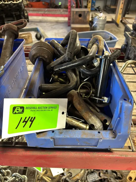 Tray of Assorted Chain Hooks and Pins