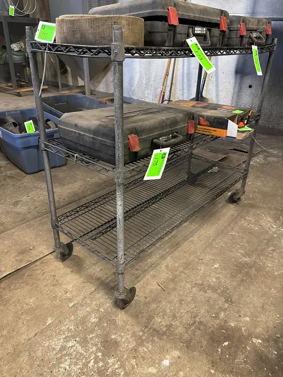 3 Shelf Metal Rolling Cart on Castor Wheels **Contents Not Included**