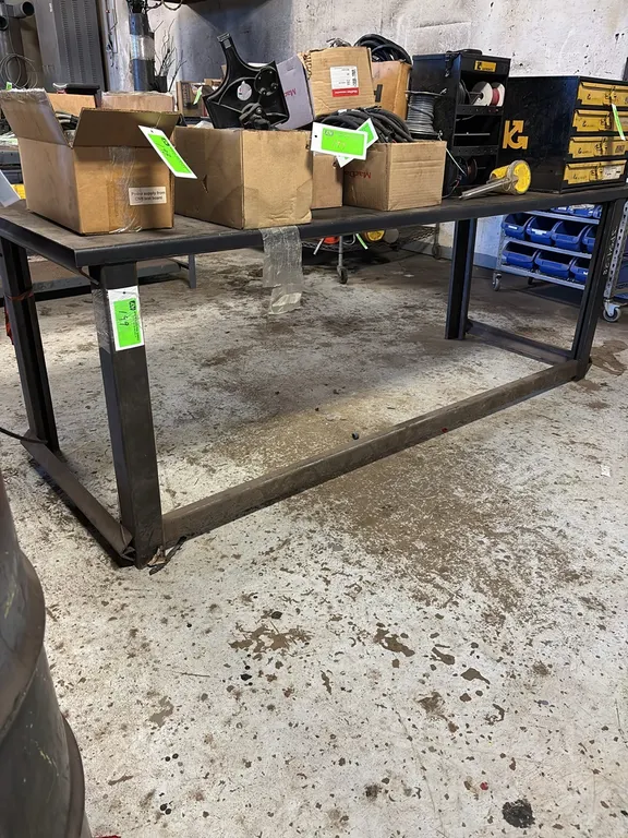 90" x 31 1/2" Metal Work Bench **Contents Not Included**