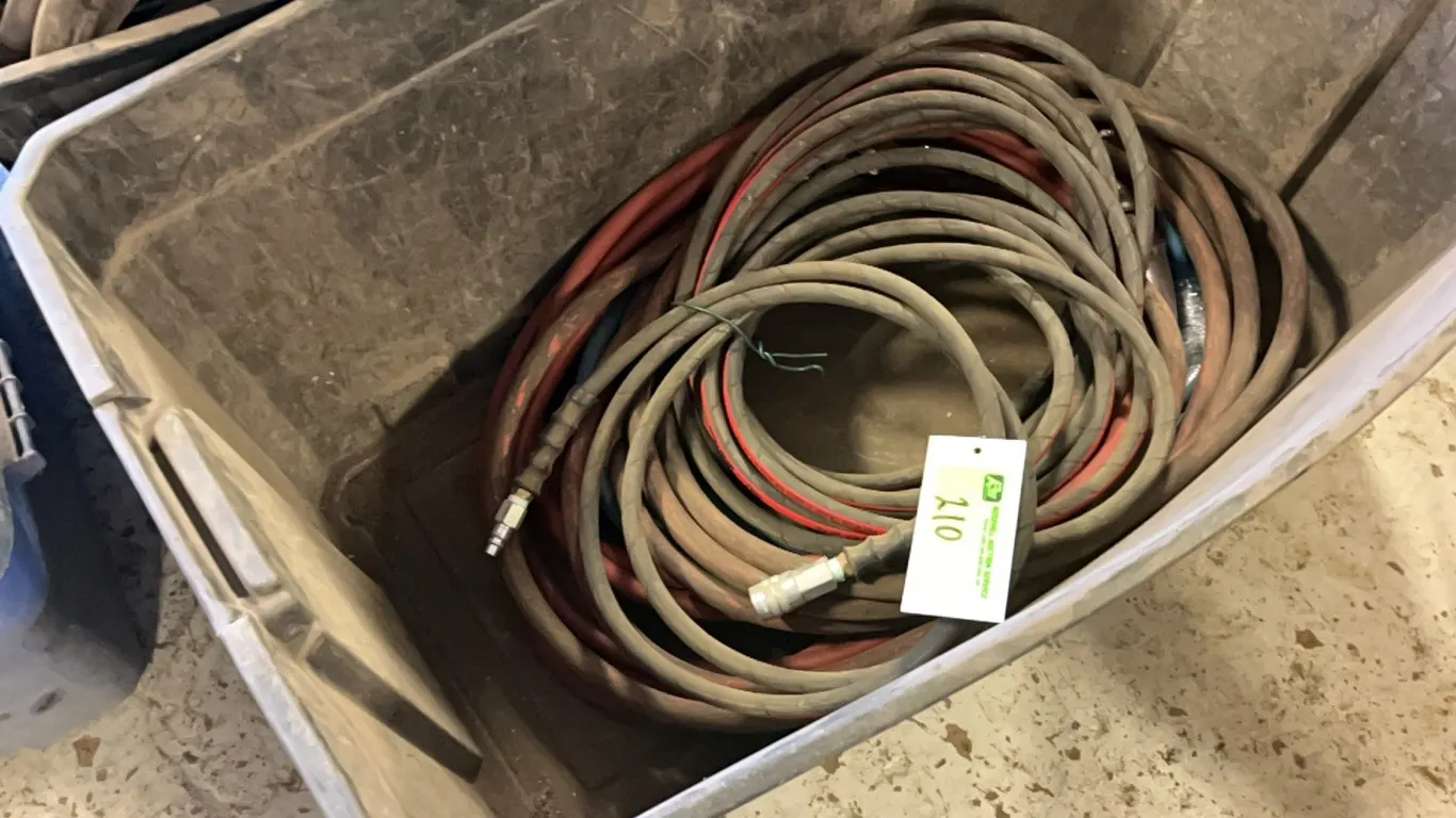 Tote of Assorted Air Hoses