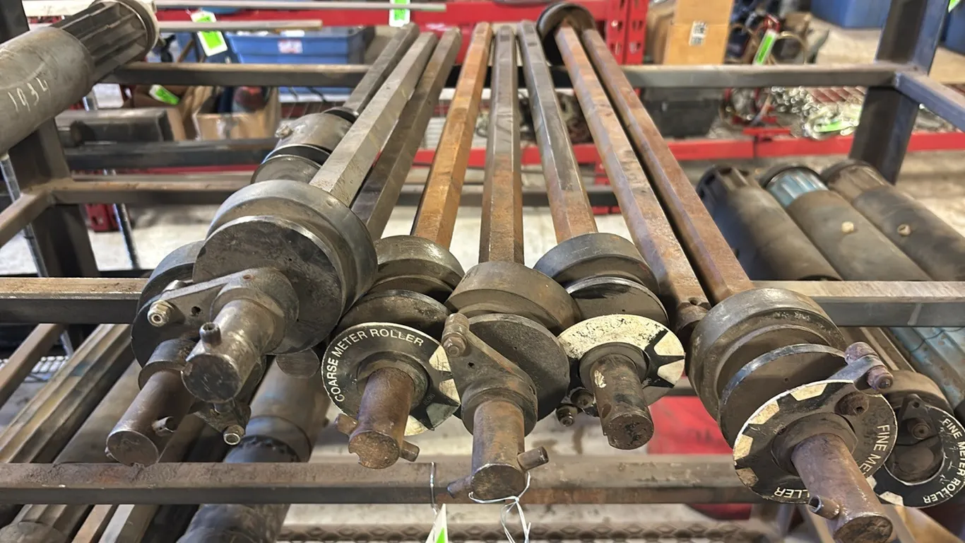 (8) 50 Series Meter Roller Shafts and Related Items