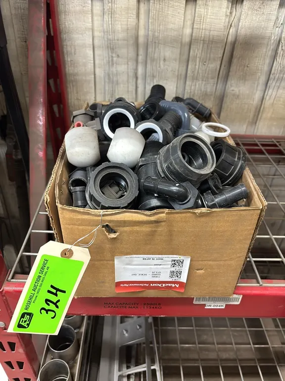Box with Quantity of Miscellaneous Poly Sprayer Fittings