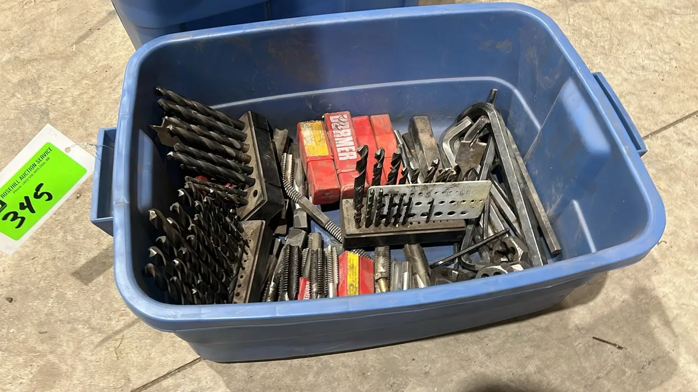 Poly Tube with Large Assortment Allen Wrenches Drill Bits Tap and Die Pieces