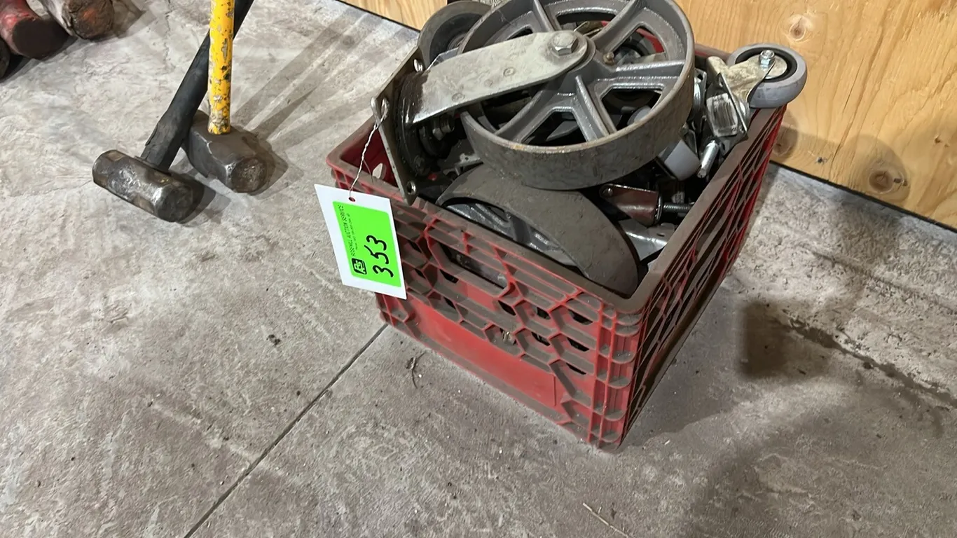 Crate of Various Castor Wheels