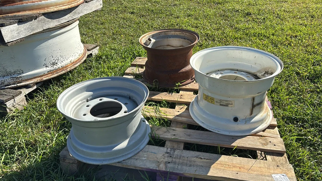 (3) Various Rims, (1) 16.1 x WII 8 Bolt Rim, (1) 15x8.0 8 Bolt Rim and (1) 15 x 10LBH 8 Bolt Rim