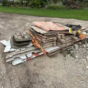 Pallet Of Road Barricades And Construction Signs