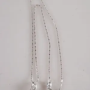 18k White Gold Necklace w/Clear Stone Pendant