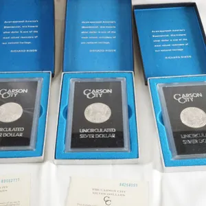 Lot of (3) Carson City Morgan Silver Dollars in Box