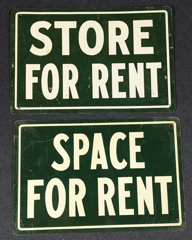 2 VINTAGE TIN SIGN STORE FOR RENT & SPACE FOR RENT
