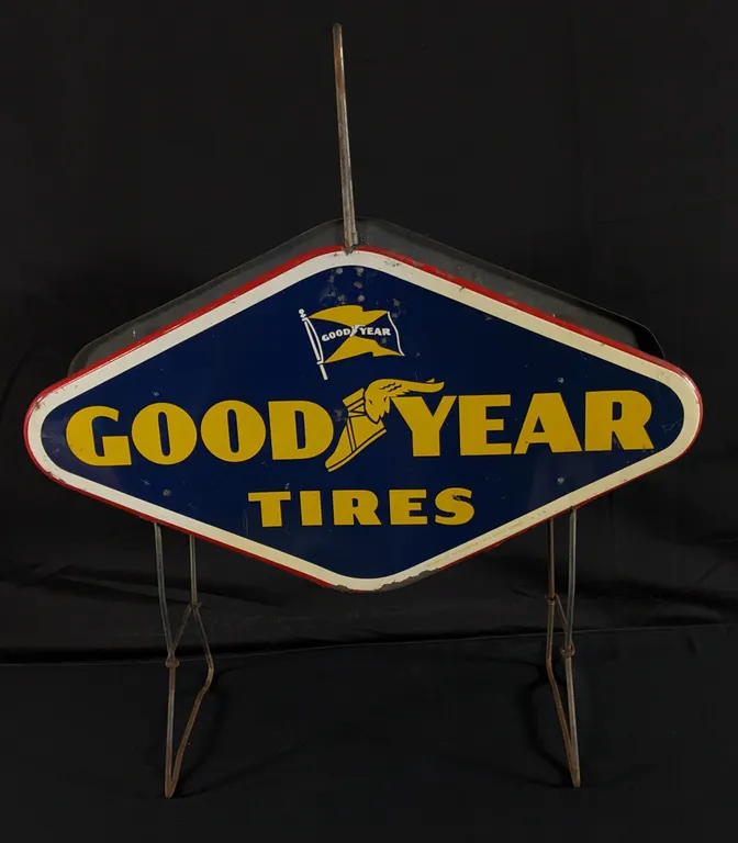 TIN TIRE RACK SIGN GOOD YEAR TIRES
