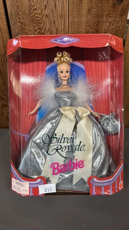 VINTAGE 1996 SILVER ROYALE BARBIE *IN ORIGINAL BOX/BOX HAS SOME MOISTURE DAMAGE*