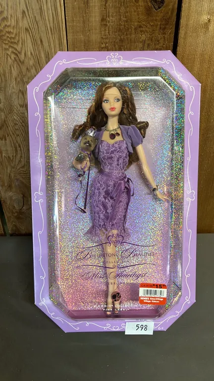 VINTAGE 2007 BIRTHSTONE BEAUTIES COLLECTION "MISS AMETHYST" FEBRUARY BARBIE *IN ORIGINAL CASE*