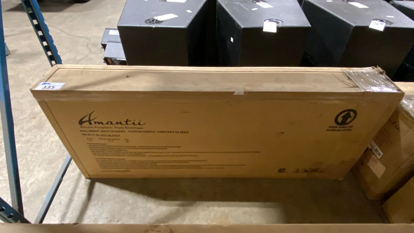 AMANTII WM-BI-FI-48-5823-BLKGLS - 48" ELECTRIC FIREPLACE WITH 58 X 23 BLACK GLASS SURROUND