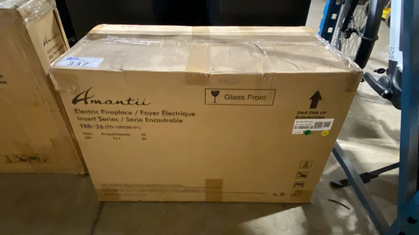 AMANTII ELECTRIC FIREPLACE MODEL TRD-26, INSERT SERIES, APPROX DIMENSIONS 29 5/8"X14 3/8"X 19 1/2"