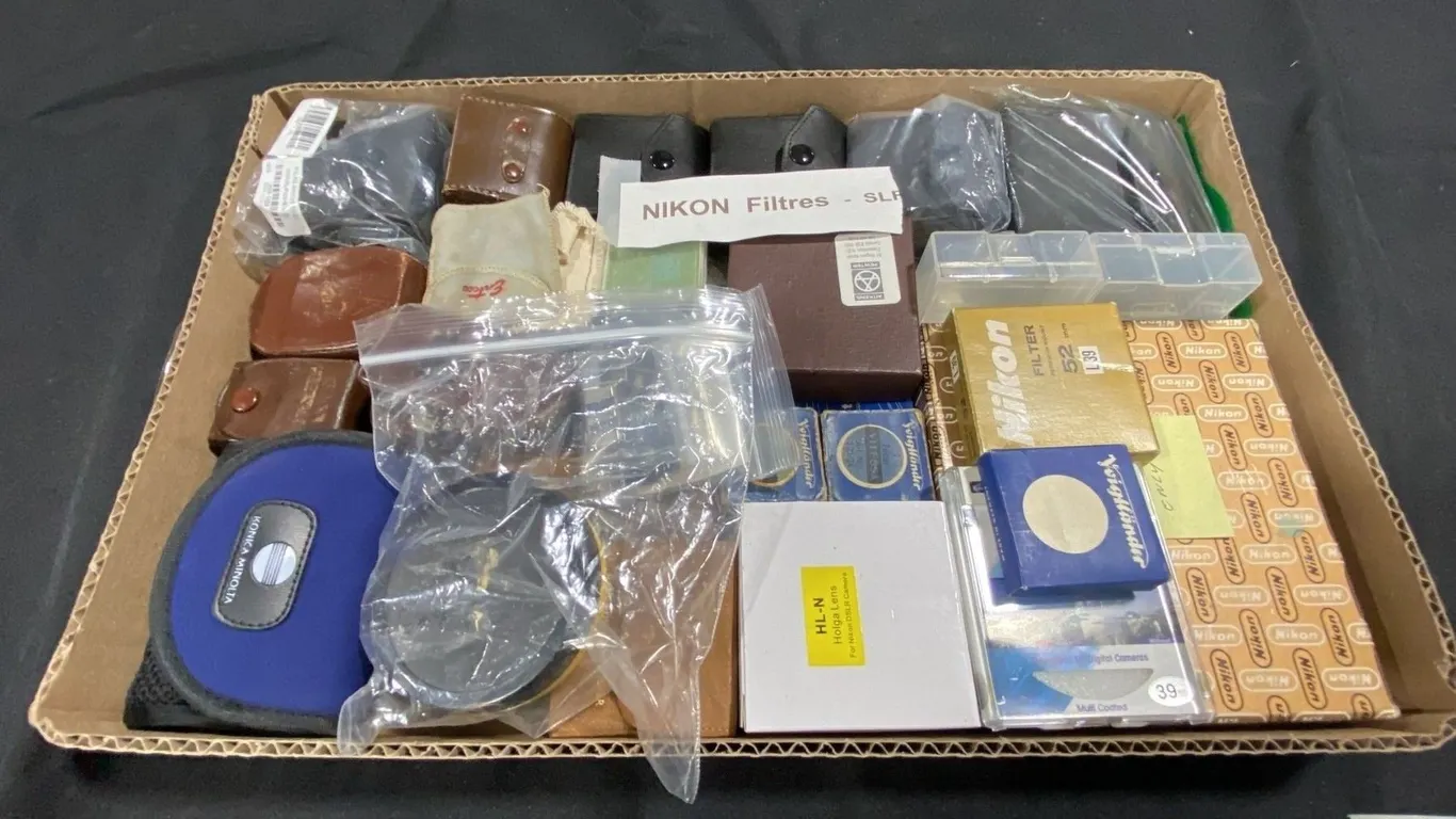 BOX OF CASES, FILTERS & MORE