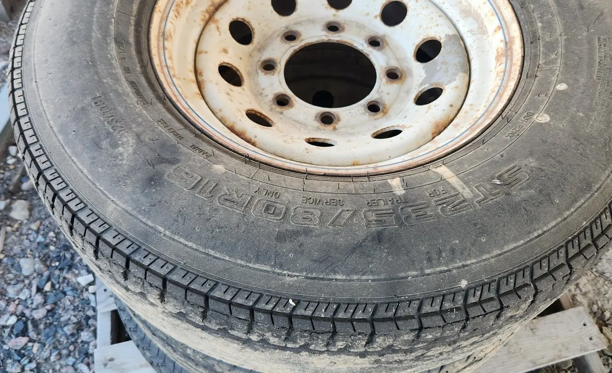 Set of 3 Used 8 Bolt Trailer Wheels w/tires