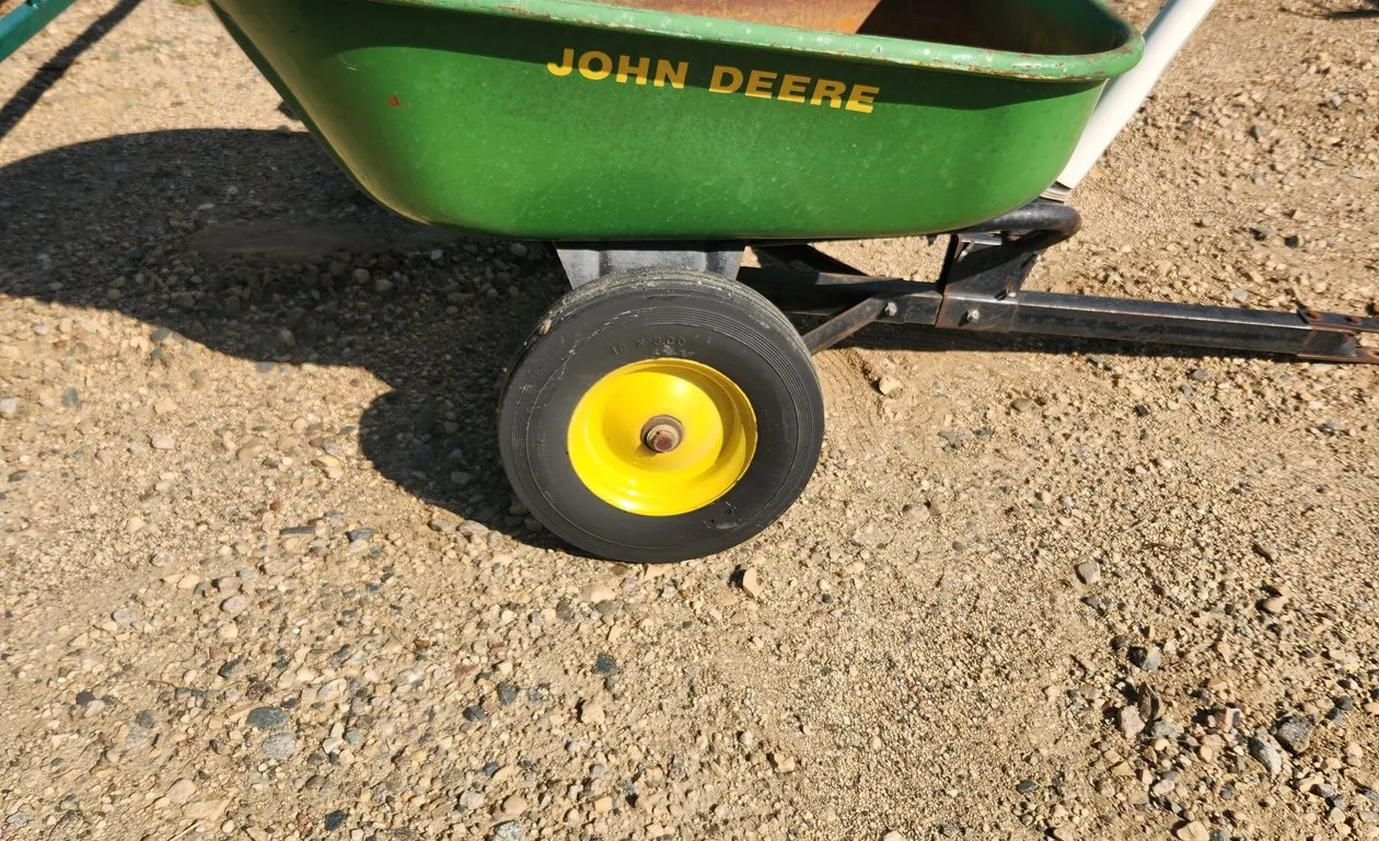 JD #30 Garden Trailer, JD Weight Box, Red Devil Fert. Spreader