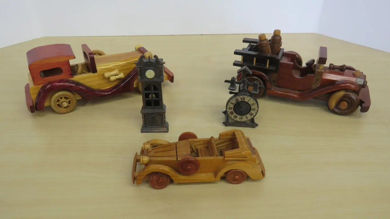 Wooden Cars and Metal Pencil Sharpeners